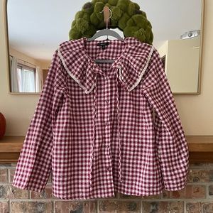 Gingham Collared Blouse
